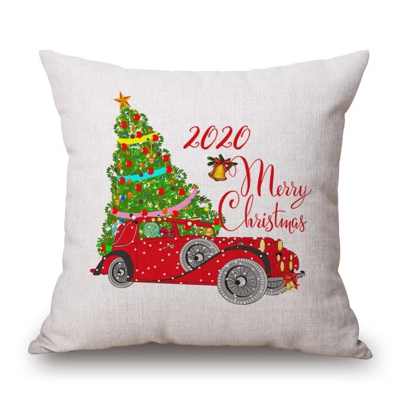 WeaveWin in stock New style Christmas pillow cover New Year cotton linen cushion cover sample room hotel pillow cover