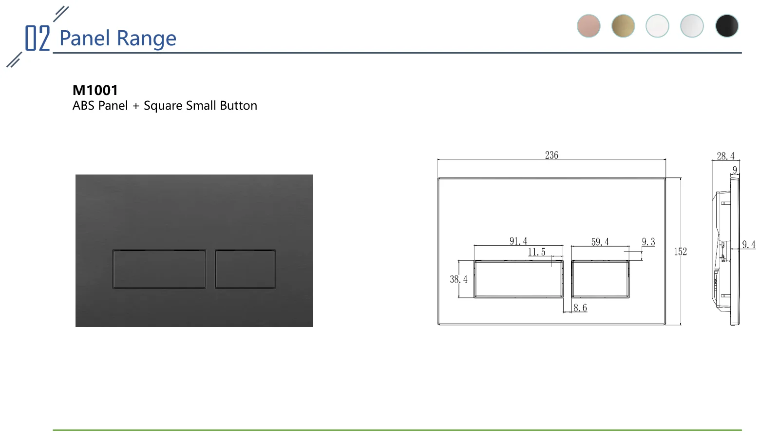 Quality Dual Flush Actuator Plate Toilet Push Button Panel Plate For Concealed Cistern  ABS Panel Different Colors available OEM