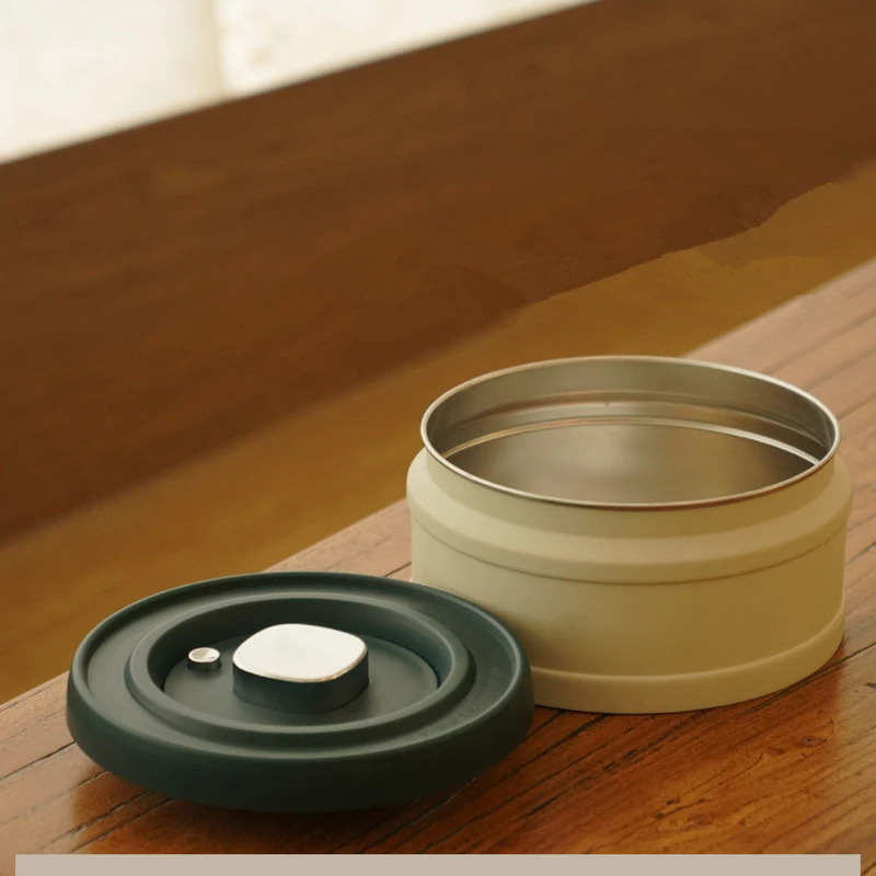 Stainless Steel Press Vacuum-Seal Storage Container Moisture-Proof Food Preservation Jar Coffee Beans Tea Candy Snack Food Box