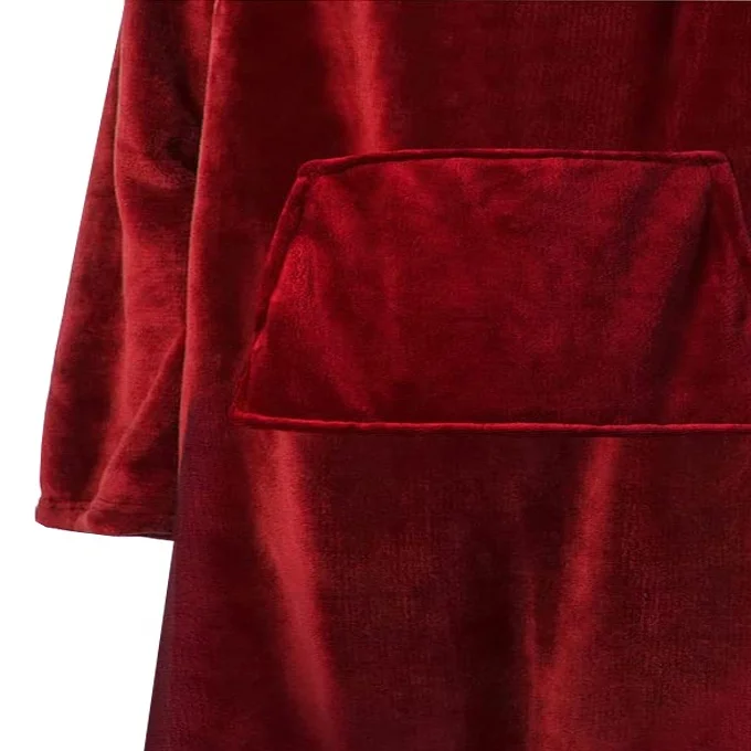 100% double-sided oversized soft TV wearable fleece blanket with sleeves and legs