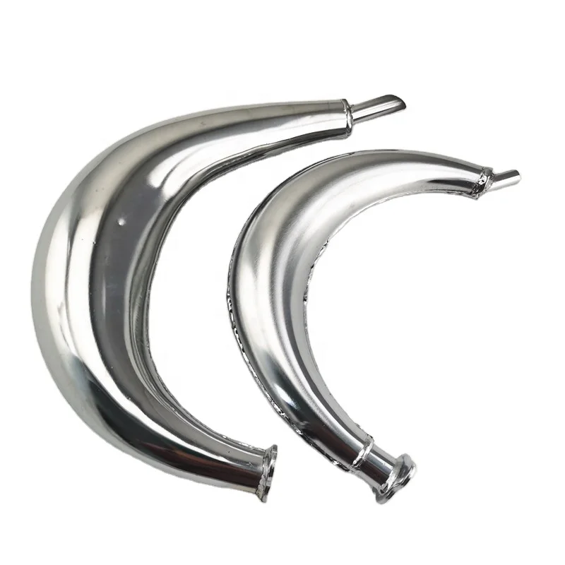 Chrome Big displacement Banana Bicycle exhaust muffler for Motorized Bike 2 stroke gas engine kit 80cc 100cc