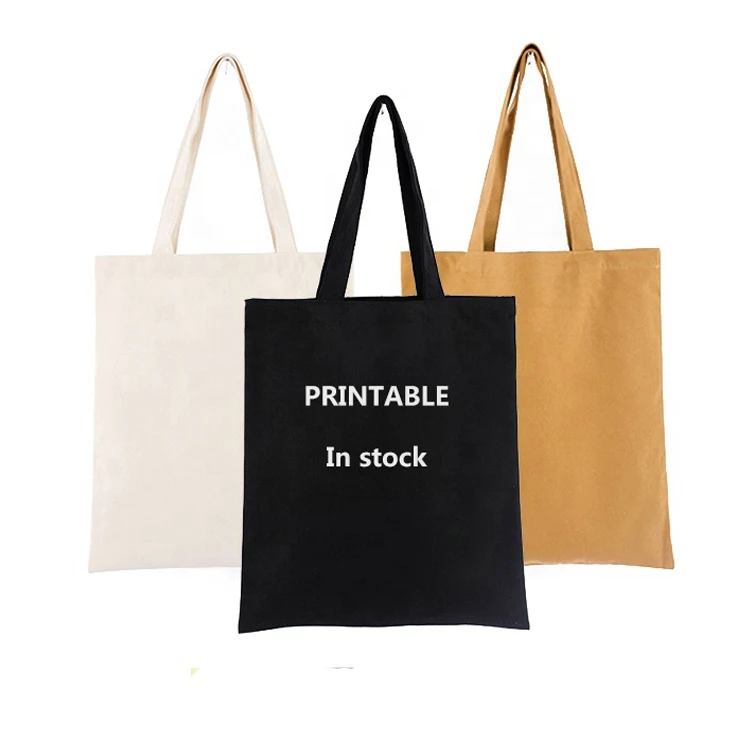 
Cotton Tote Canvas Bag with Pocket Custom Logo Printed Large Capacity Eco Friendly Natural Customized Bags 