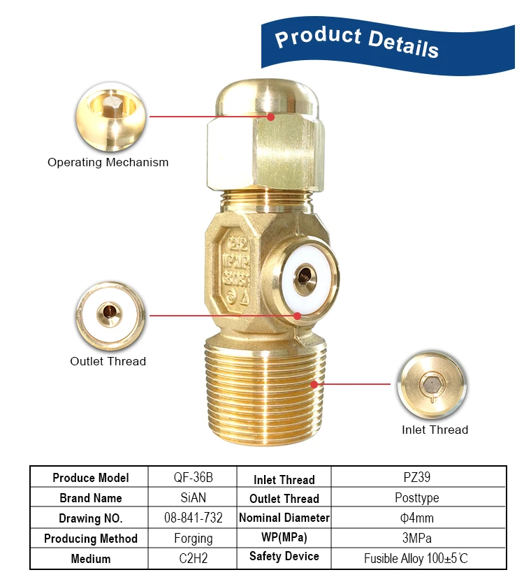 SiAN High Quality Brass Oxygen Gas Cylinder valve Nitrogen Flow Control Tank Valve Air Pressure Reducing CO2 Valves Price