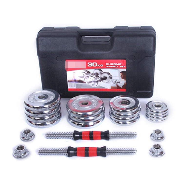 Electroplated red letter plastic rod dumbbell box set dumbbell pounds 15kg20kg30kg