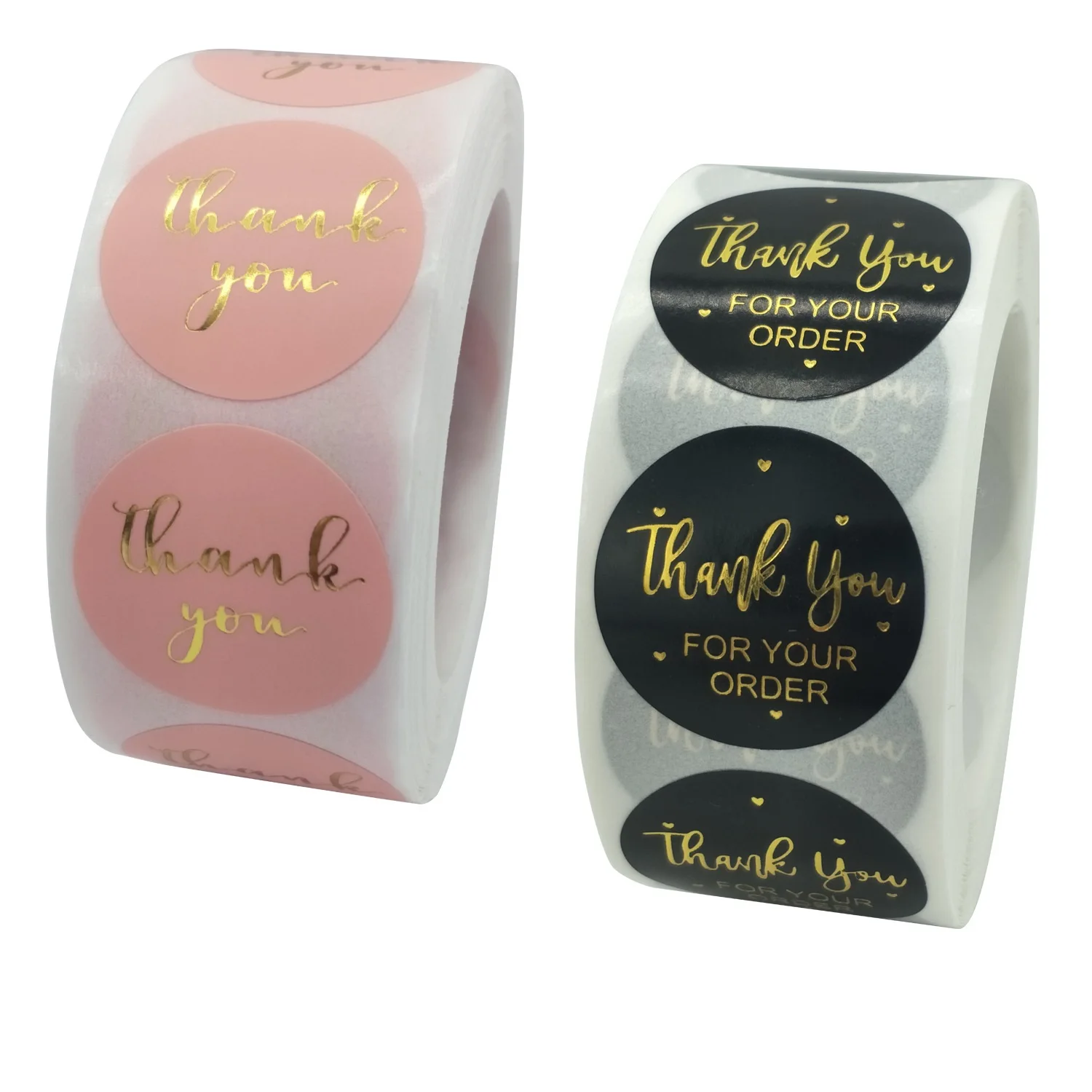 Popular pink and black bronzing thank you sticker sealing sticker self-adhesive roll envelope gift wedding decoration