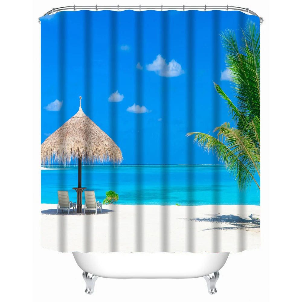 Суперводонепроницаемая занавеска для ванной, тканевая занавеска для ванной комнаты, домашний декор, занавеска для душа с 12 крючками