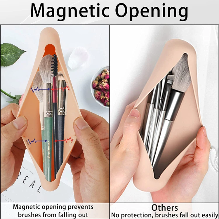WaterProof Makeup Brush Travel Holder Silicone Makeup Brush Travel Case Trendy Makeup Brush Holder