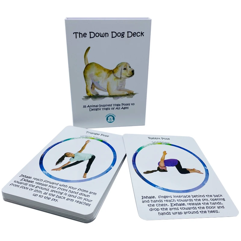 Custom Printing Paper Yoga Educational Yoga Motion Flash Cards Sports Exercise Yoga Coaching Cards Game