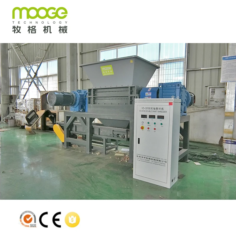 Double Axis Industrial Rubber Small Wood Pallet Scrap Tire Recycling Shredder for Sale