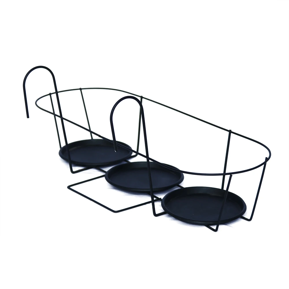 Grotall Hanging Basket Metal Wire Shelf Plant Flower Pots Holder Porch Balcony Railing Planters For Indoor Outdoor