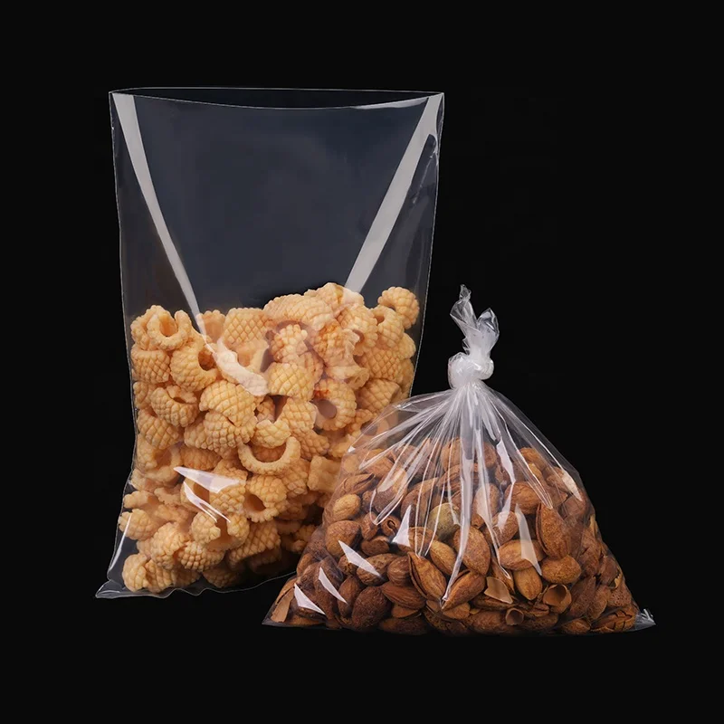 Top Fashion Disposable Plastic Polythene Food Grade Open Top Clear Ldpe Flat Pocket Bag