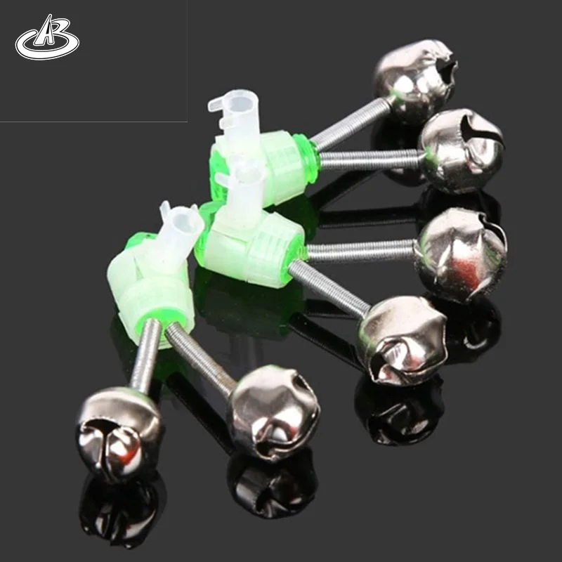 2022 New Wholesale Outdoor Green Spring Loaded Clip Double Fishing Rod Alarm Silver Bells