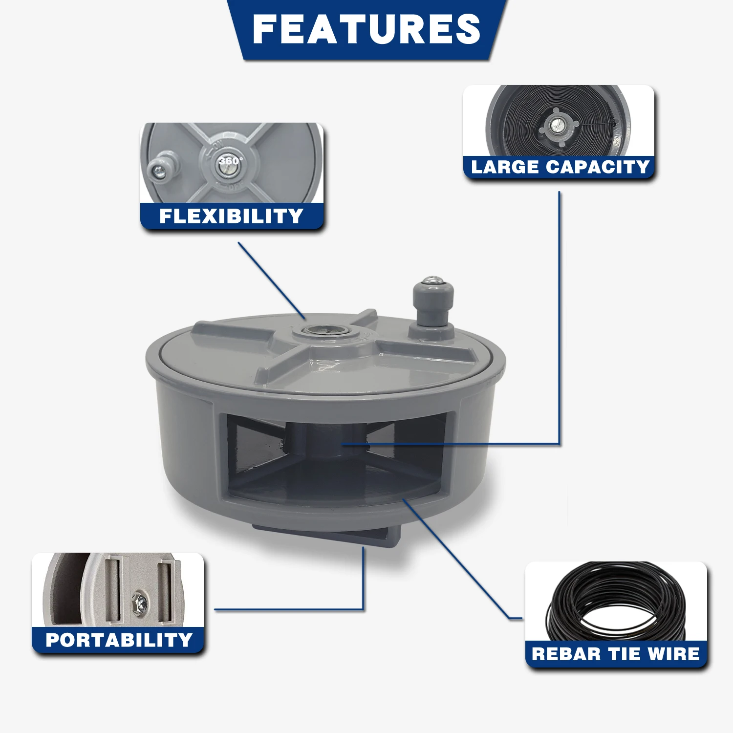 Aluminum Tie Wire Reel Hardware Tools / rebar tie wire reel Quick Draw Reel Tie Wire Dispenser
