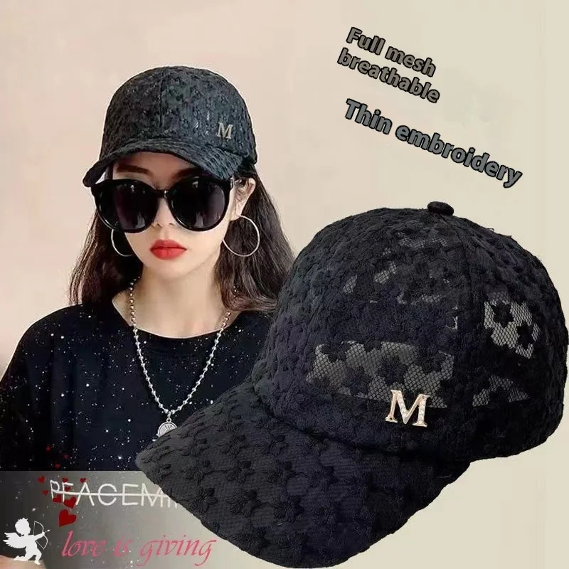 Summer Fashion Baseball Cap outdoor sunhat solid color with mesh hat Trendy Spring custom embroidery logo girls adjustable cap