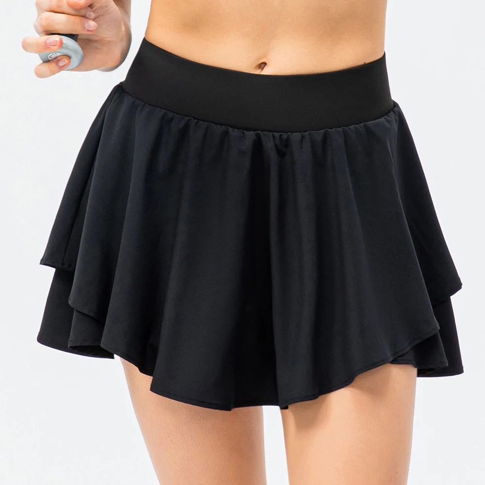 Plus Size Womens Skirts Two layers Tennis Wear Skort Fitness Running Sportswear Fashion Girls Skirt