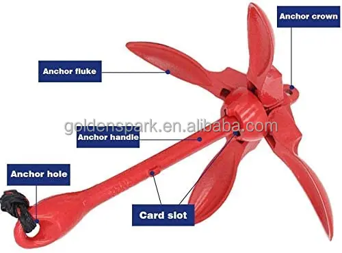 Kayak Anchor Kits Portable Folding Anchor Buoy Kit Canoe Kayak Raft Boat Sailboat Fishing 3.5 lbs