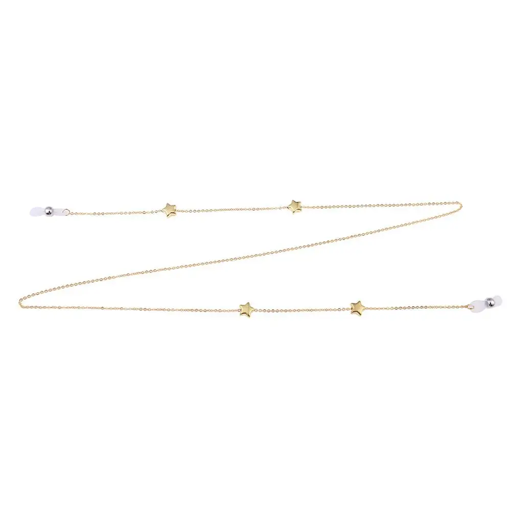 Metal Eyeglass Chains Holder Glasses Holder Sunglass Cord Neck Strap Beaded Glasses Lanyard Gold or Silver Plated Star Chain