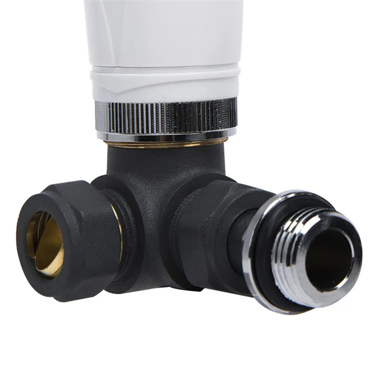 Avonflow Seat Type Radiator Valve With Lock-shield Plastic TRV Head Anthracite Brass Valve Body
