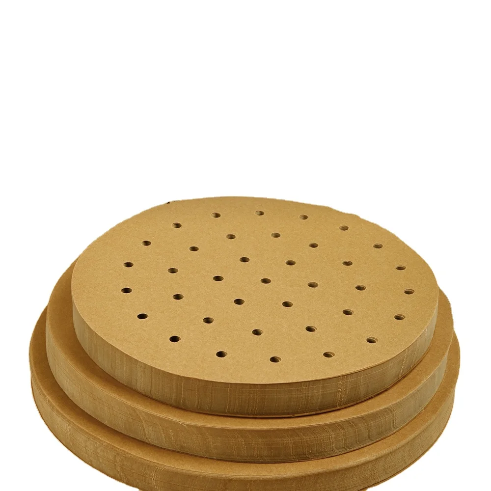 Natural Color Round Non Stick Bamboo Steamer Dim Sum Paper, Hamburger Press Paper