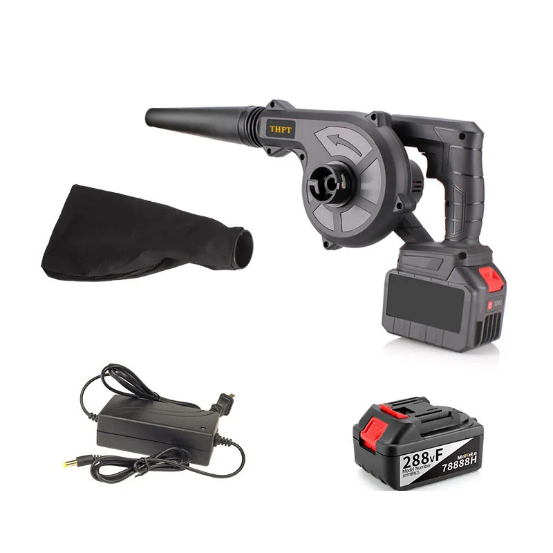 600W Multi-Functional Cordless Electric Hair Dryer Leaf Blower & Hot Air Gun Speed Adjustment Rechargeable Battery-Powered Tool