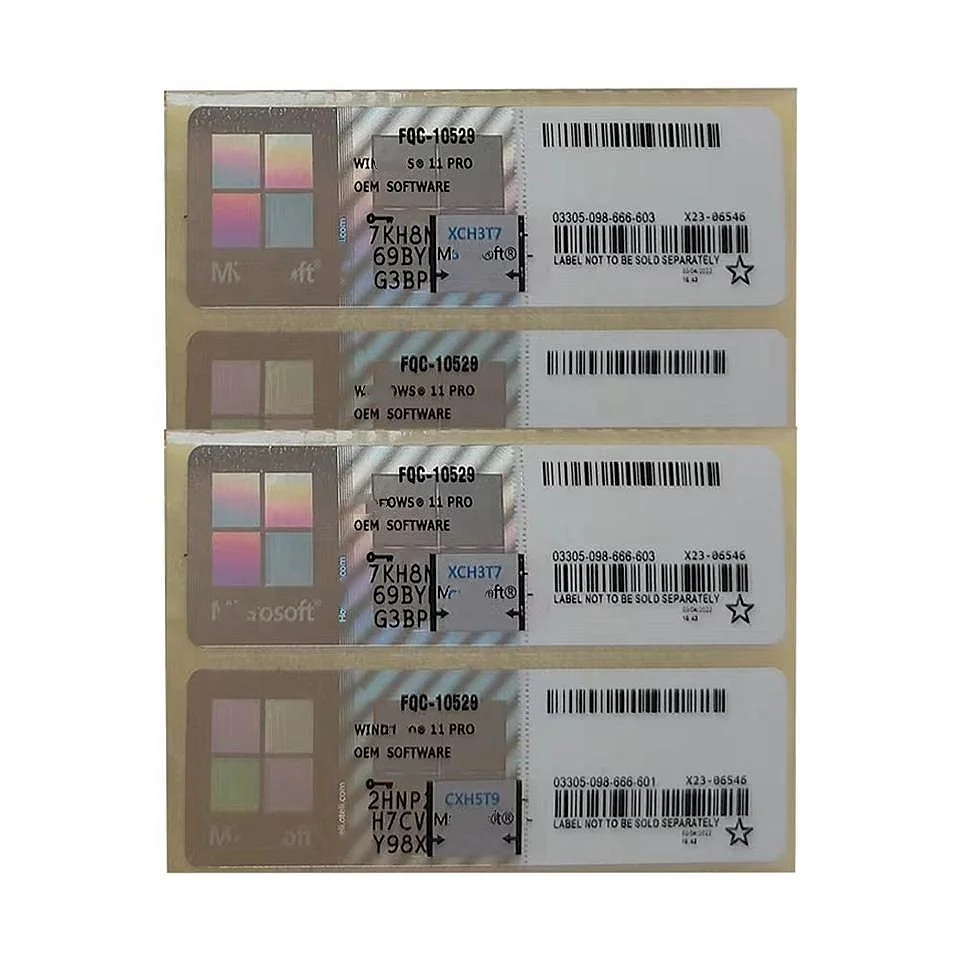 OEM Key 12 Months Guaranteed Online Activation Professional Licence Red Color Label Win 11 Pro Key COA Sticker