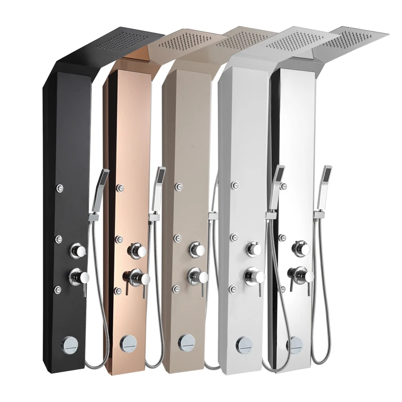 Gold bathroom Waterfall shower column set tower Massage Body Jets Shower Panel