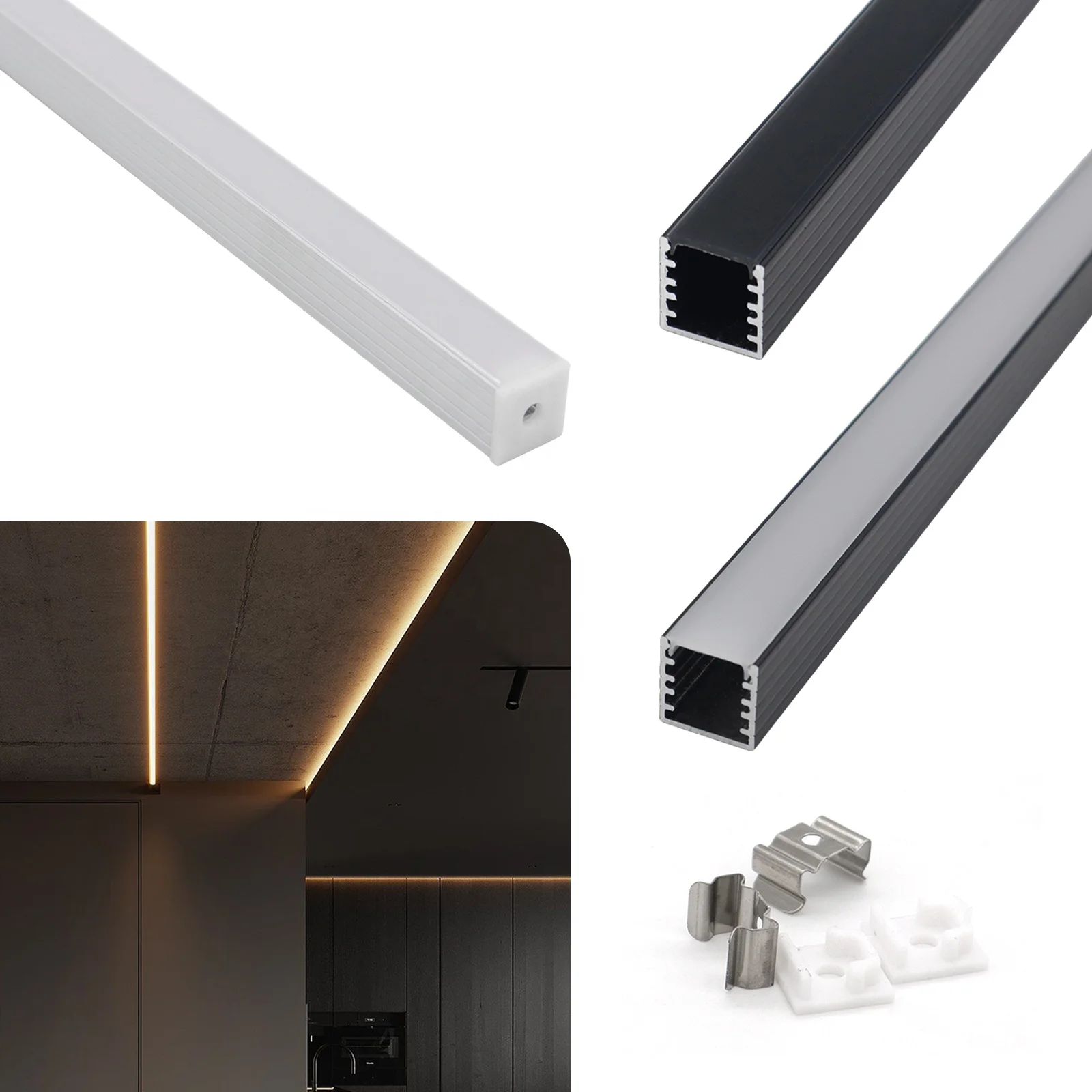 Free Sample 014 Aluminum Profile Heat Sink Led Extrusion 15*15mm Silver Diffuser Aluminum For Led Strip