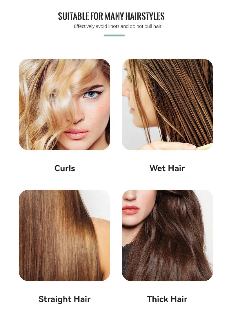 New Arrival Wet Detangler Marble Edge Customized Color Logo Massage Styling Classical  Detangling Salon Styling Hair Brush