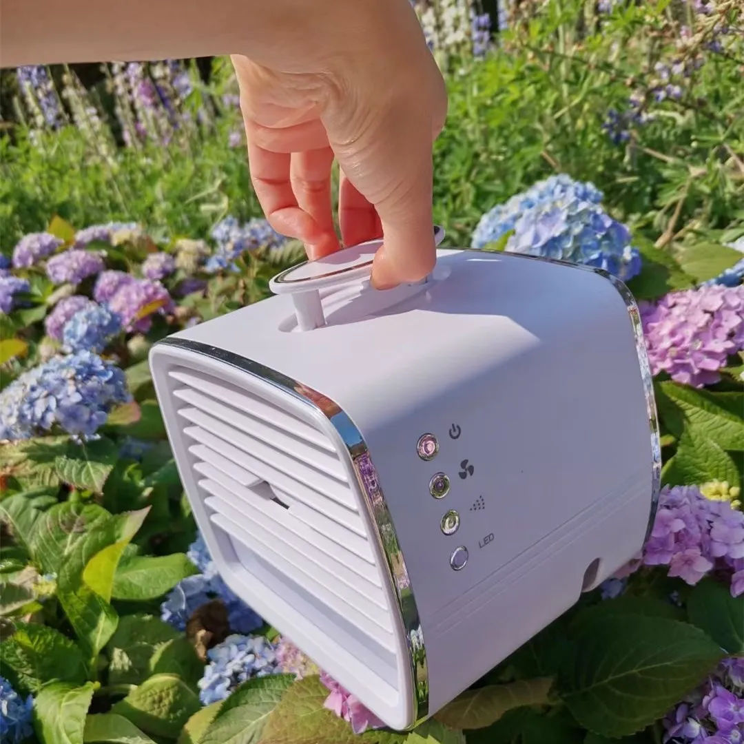 Chidoller Portable Personal Mini Open Air Cooler Humidifier RGB USB Fan 480ml Water Tank For Car Bus Truck