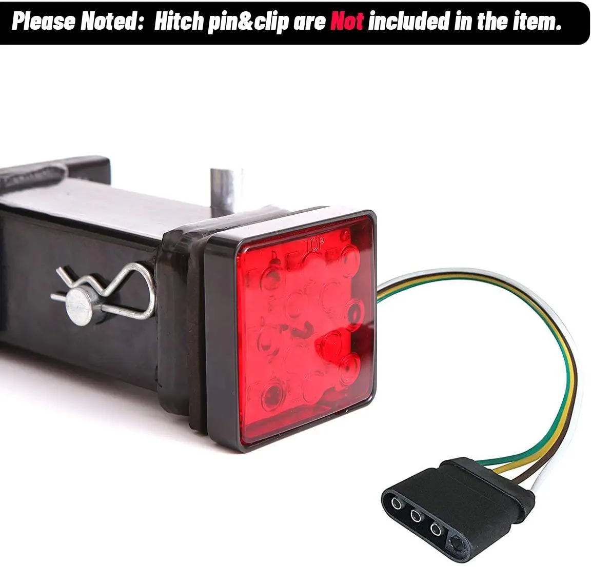 Customized 12V RED LED  Lens Hitch Light Trailer Receiver Cover Brake Light for Truck