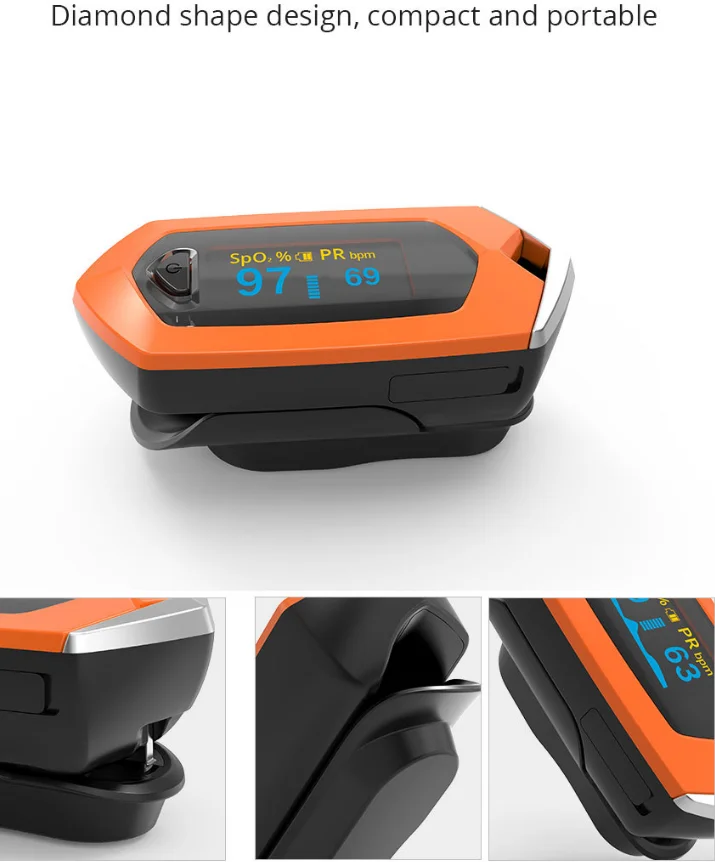  USB-Пульсоксиметр на кончик пальца с перезаряжаемой литиевой батареей
