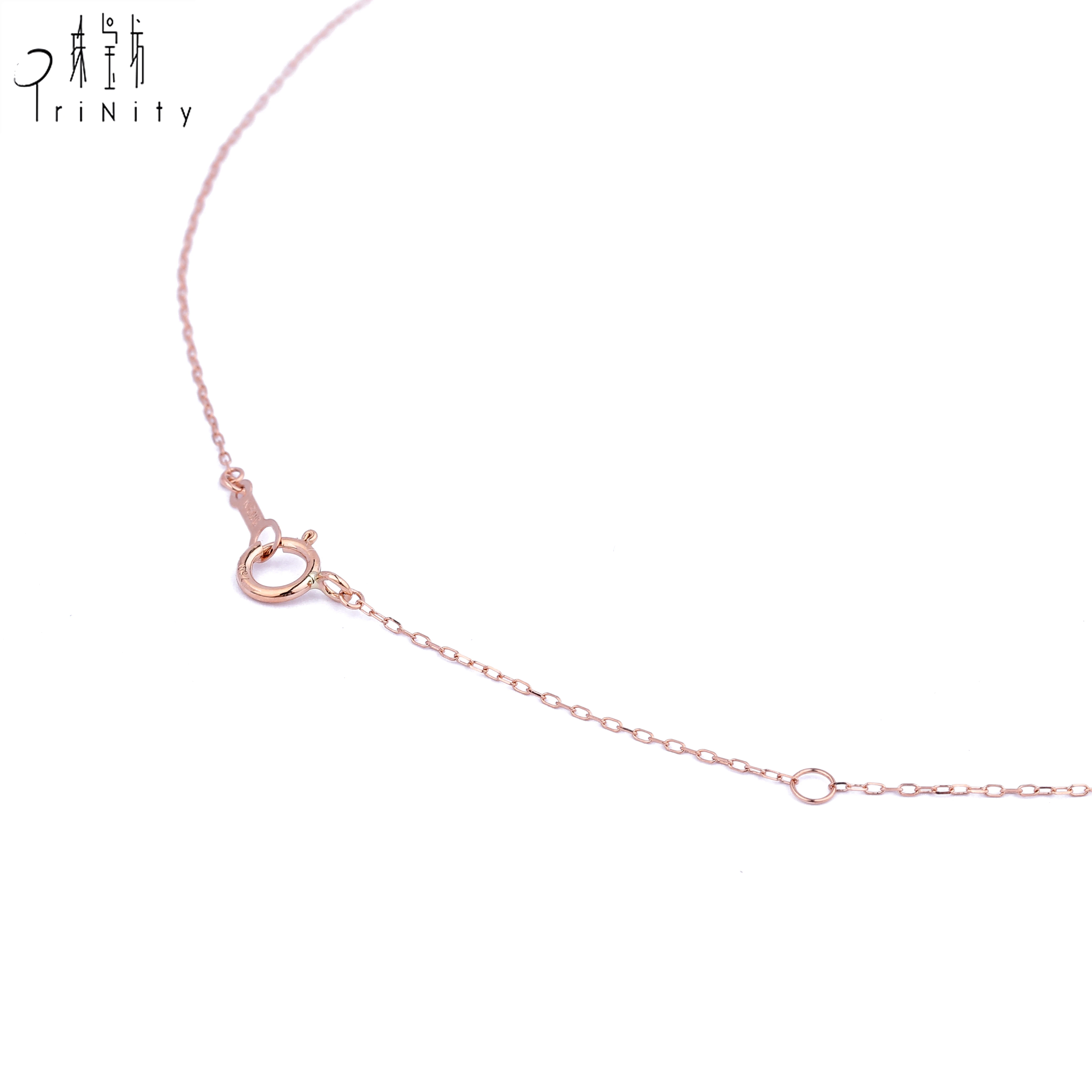 Latest Jewellery Design Natural Diamond Jewelry 18K Rose Gold Necklace Chain For Women