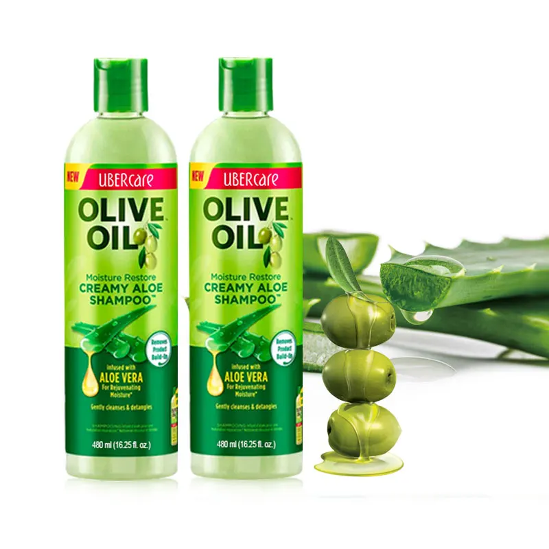 Wholesale Silky Smooth Olive Oil Creamy Aloe Hair Shampoo Repair Damage Hair Shampoo Anti Dandruff 480ml