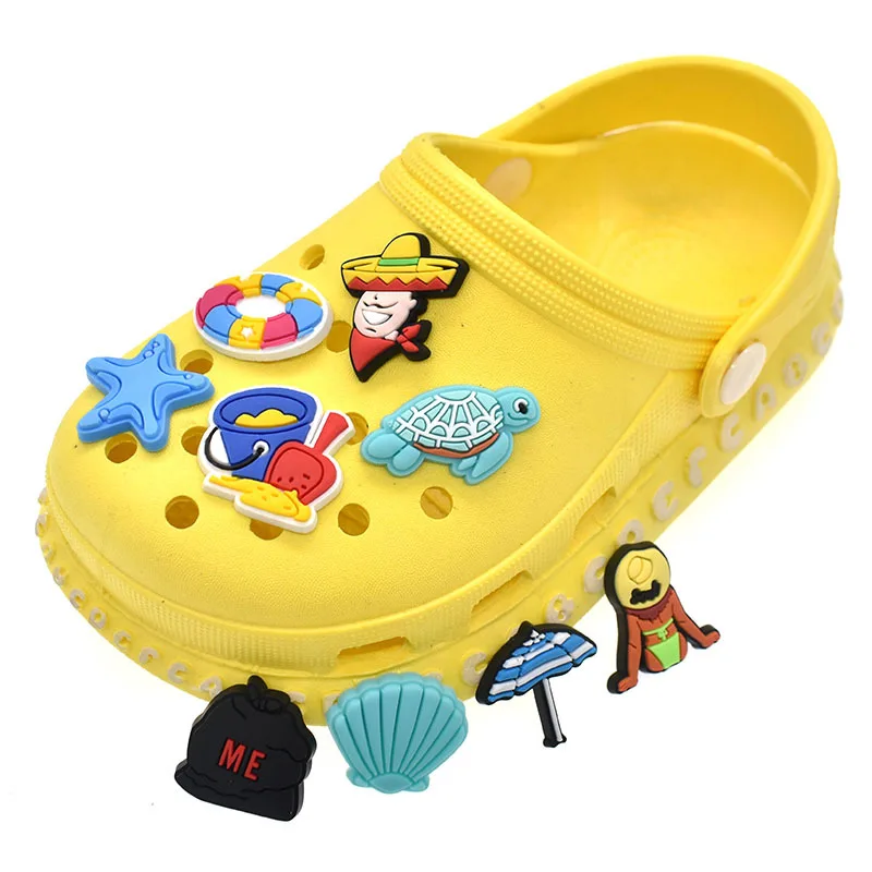 Cute Cartoon Croc  PVC Accessories Buckle Custom Clogs Decorations Diy Shoes Charms  For Children