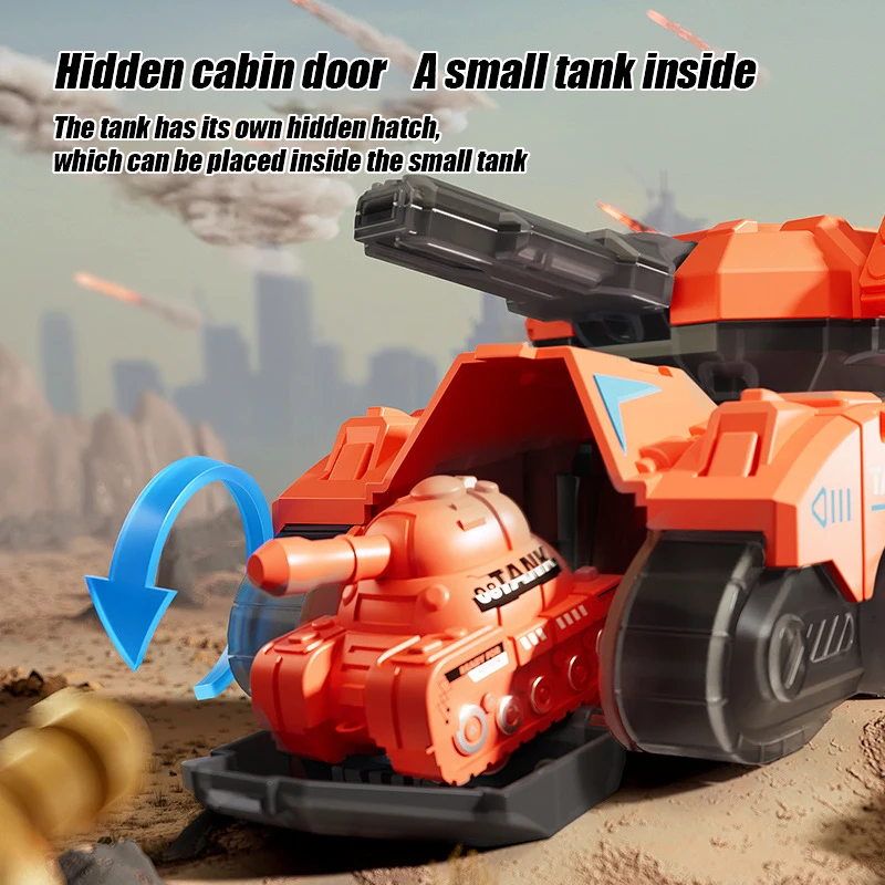 Kids clockwork toy simulates cartoon model of rotating tank turret baby toy tank educational toys for kids