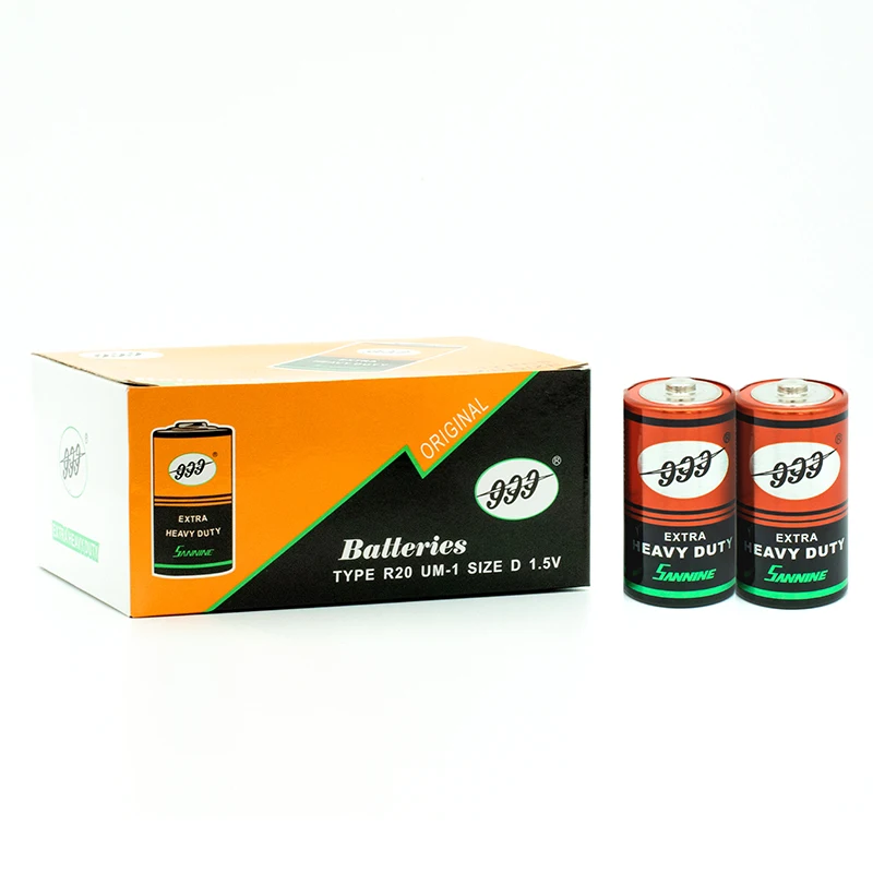 Factory Supply UM1 R20 D Size Dry Battery Wholesale Metal Jacket Carbon Zinc Primary Batteries