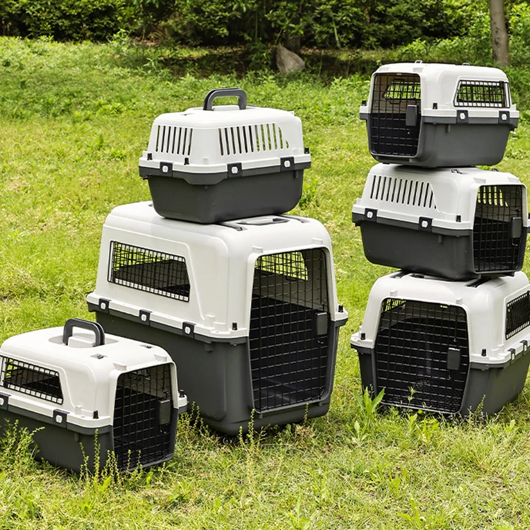 Accept Durable Customization Wholesale High Quality Airline Approved Cat Cages Wire Door Plastic Pet Travel Carrier Cage