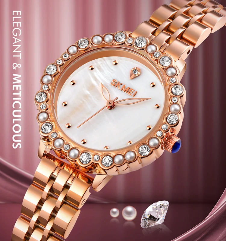 skmei 1799 high quality japan movt stainless steel band quartz watch price 316 women wristwatch relogio