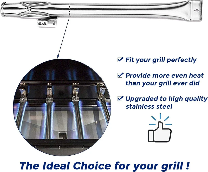 6A Customized Straight or Round bbq gas grill tube burner pipes parts Accessories Replacement For Barbecue For Wholesale