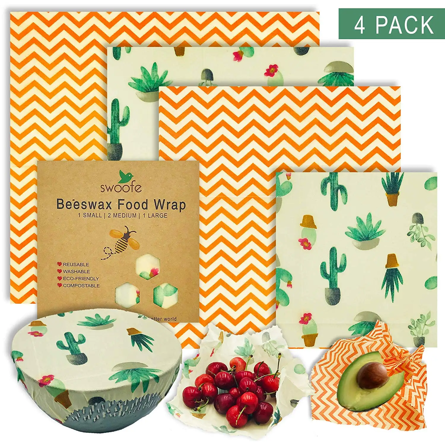 2021 non toxic biodegradable all natural washable various size sustainable kind to environment easy to clean beeswax food wrap