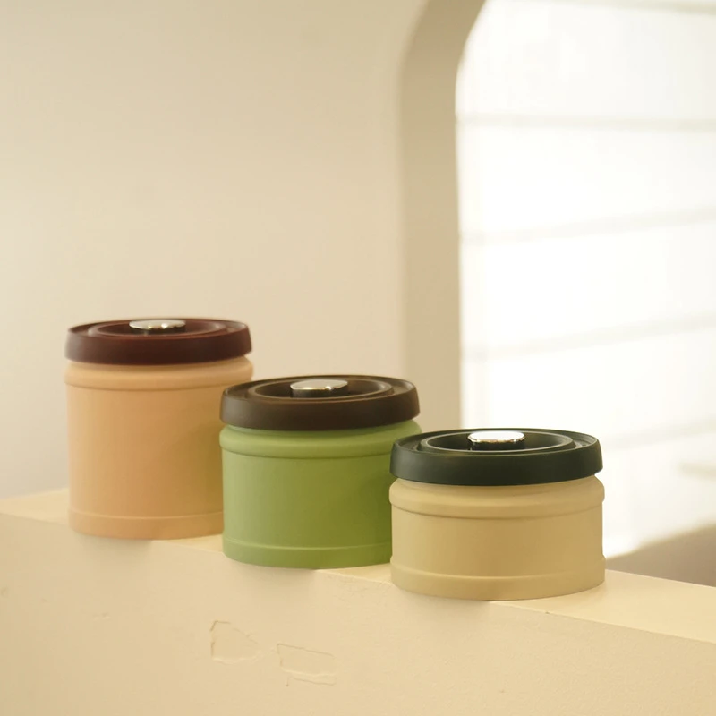 Stainless Steel Press Vacuum-Seal Storage Container Moisture-Proof Food Preservation Jar Coffee Beans Tea Candy Snack Food Box