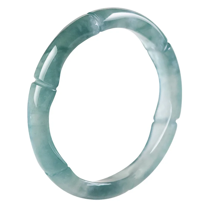 Natural Jade Rings Polished Bamboo Joint Green Jadeite Ring Myanmar Jewellery  Stone Ring For Girl Boy Women Men