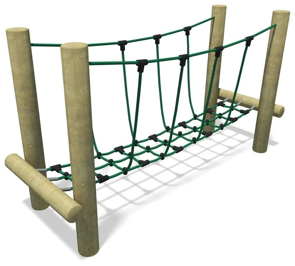 Children rope net bridge playground