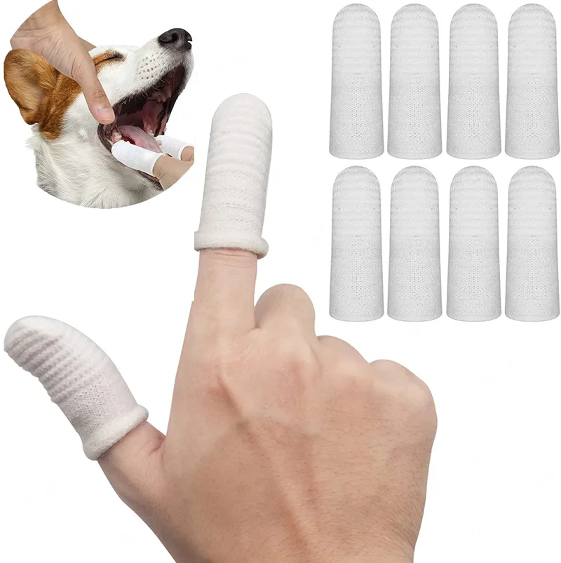 Promotion Gift Wholesale Custom Elastic Pet Dog Finger Brush Tooth Teeth Cleaning Microfiber Toothbrush