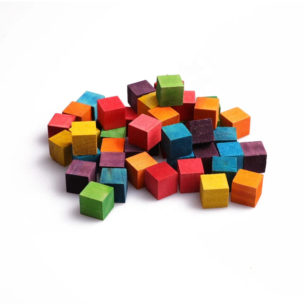 Factory directly sale wooden cubes toy learning 15*15*15 mm 20*20*20 mm 25*25*25 mm colors & natural