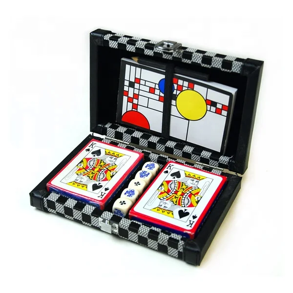 High Quantity Clay Poker Chips Set with map design leather Case