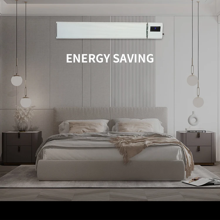 High tech aluminium black heating panel infrared room air heater with remote control