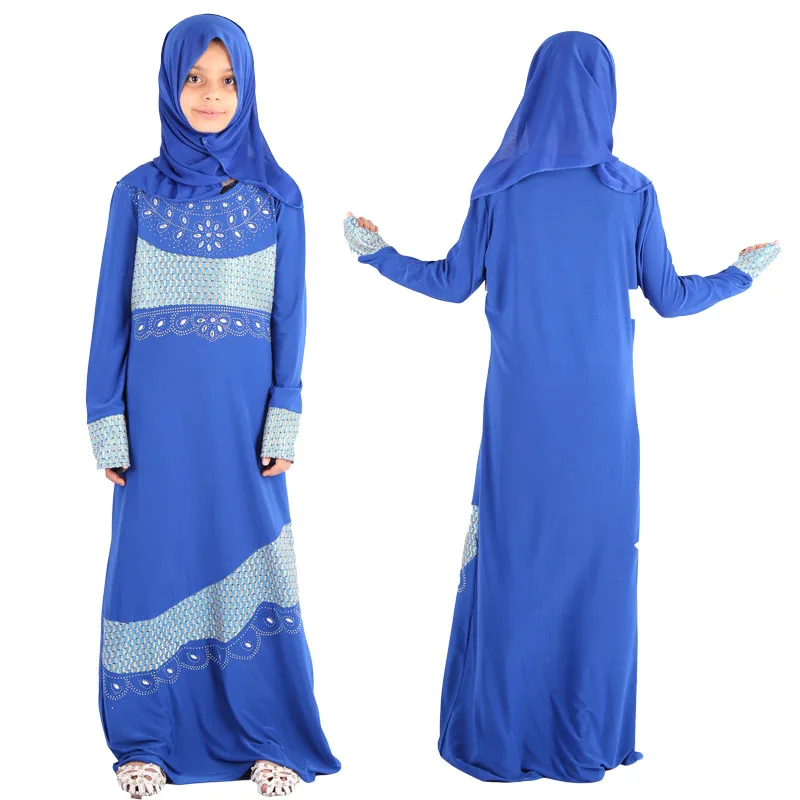 Dubai Abaya Wholesale Open Muslim Kaftan Kids Girl Dress