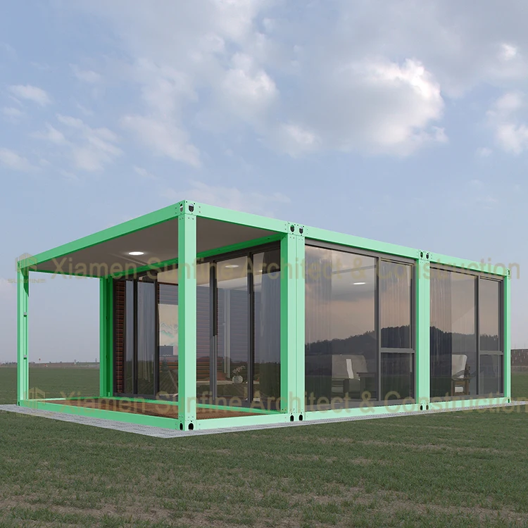 Good price 20ft mini tiny house 40ft light steel flat pack container ready prefab house