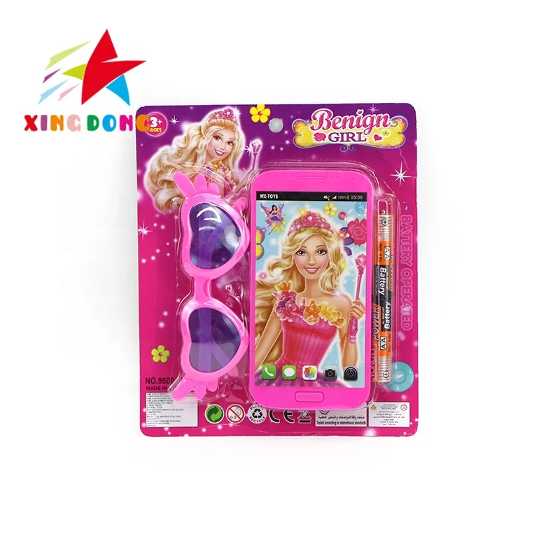 Kids mobile telephone with battery plastic toy small music 9500 series mobile phone toy